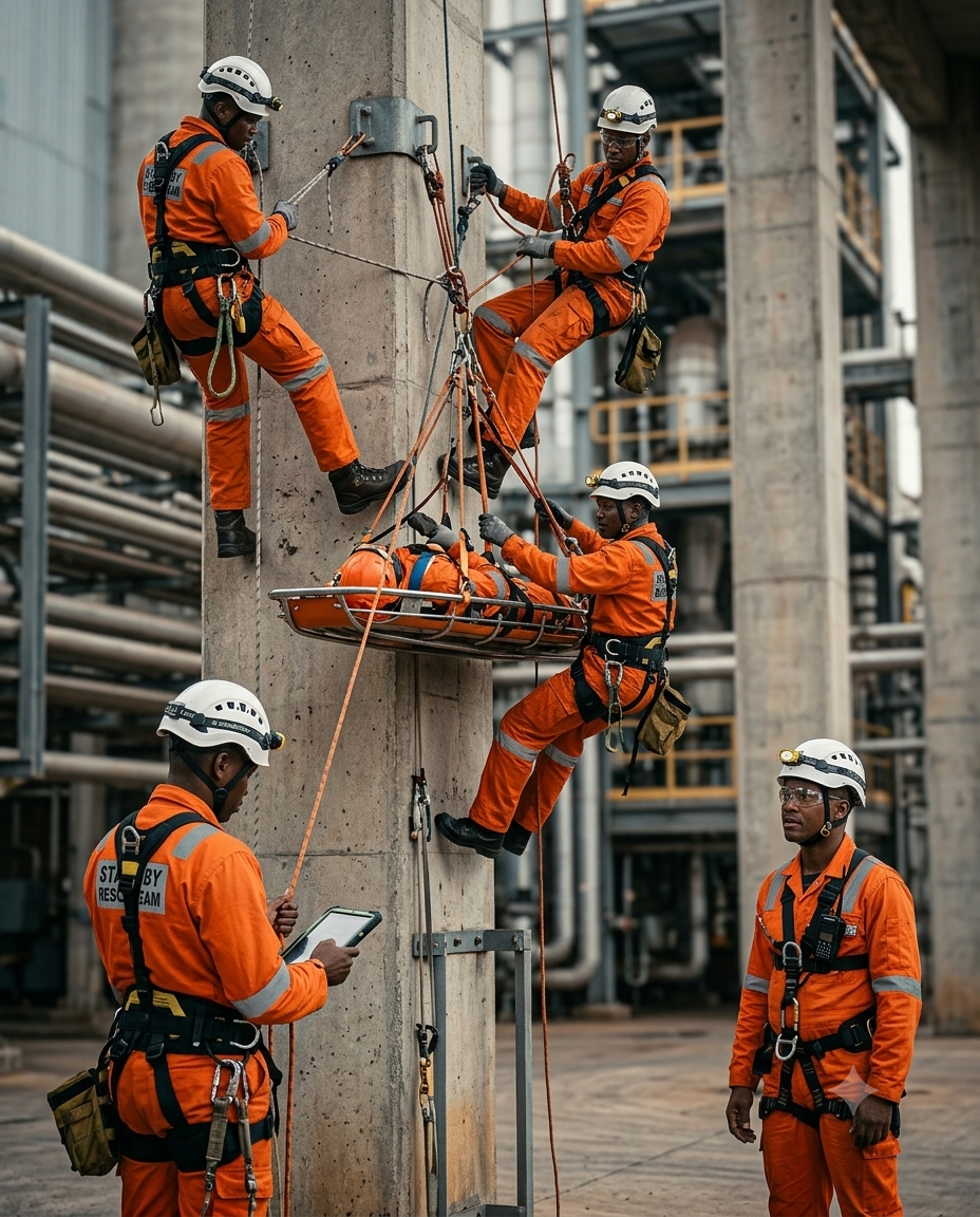Height rescue standby team